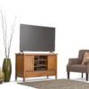 Warm Shaker - Handcrafted TV Media Stand - Light Golden Brown - Image 7