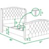 Fontana - Queen Wingback Upholstered Platform Bed Frame - Silver Gray - Image 11