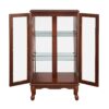 Curio Cabinet Lighted Curio Diapaly Cabinet With Adjustable Shelves And Mirrored Back Panel, Tempered Glass Doors (3 Tier), (E26 Light Bulb Not Included) - Walnut - Image 13