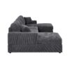 3 Piece Corduroy Double Chaise Sectional Sofa - Gray - Image 4