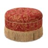 Yolanda - Round Upholstered Accent Ottoman - Red Gold Damask / Gold - Image 9