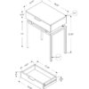 Accent Side Table, Storage Drawer, Marble Look - Beige - Image 3
