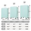Set 3 Pieces 20" / 24" / 28" Abs Spinner Wheel Luggage, Matching Color, With Combination Lock - Mint Green - Image 3