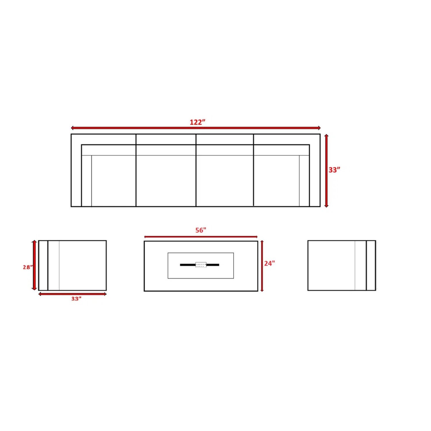 Outdoor Seating Group With Firepit And Cushions - Gray - Image 3