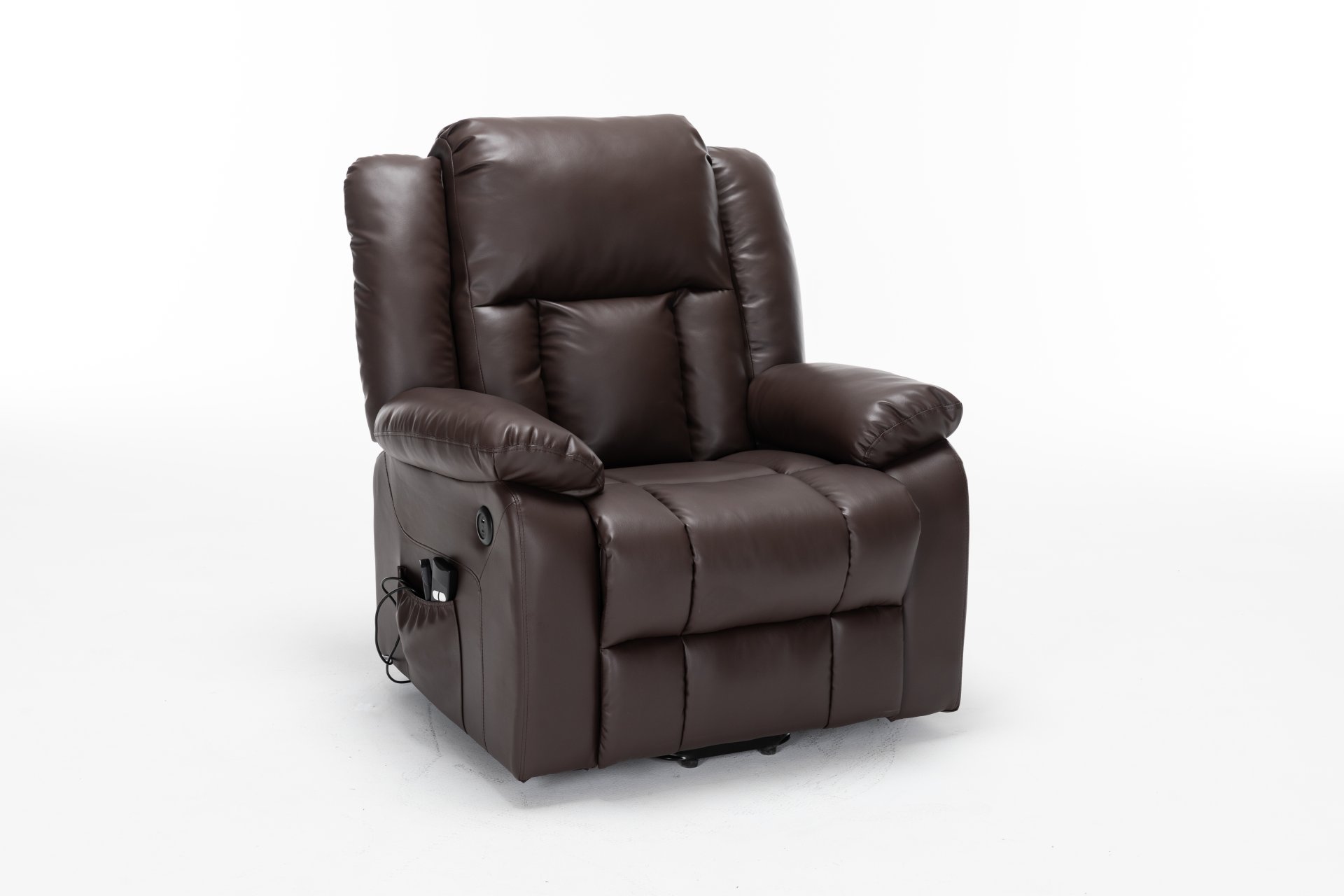 Electric Power Massage Recliner Chair - Dark Brown - Image 23