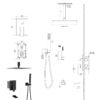 Oil Rubbed Bronze Shower System With Waterfall Tub Spout, 12" Ceiling Mount, Stainless Steel And Brass - Oil-Rubbed Bronze - Image 3
