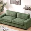 Luxe - Corduroy Sofa With Sleek Design, Spacious And Comfortable 3 Seater Couch - Green - Image 11