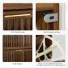 Medieval - Modern Shoe Storage Cabinet With 2 Flip Drawers And Fence Design - Walnut - Image 6