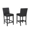 Contemporary 5 Piece Counter Height Dining Set With Square Faux Marble Table And Upholstered Chairs - Black / White - Image 5