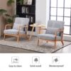 Accent Chair With Pillow, Upholstered Arm Chair - Light Gray - Image 6