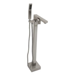 Free Standing Tub Faucet With Hand Shower, Bathroom Tub Filler - Brushed Nickel