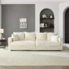 Plush Corduroy 4 Seat Sofa, Modern Comfy Upholstered Sofa Cloud Couch, Deep Seat Couches With Soft Pillows, Convertible Deep Seat Sofa Lounge Chair For Living Room - Beige - Image 4