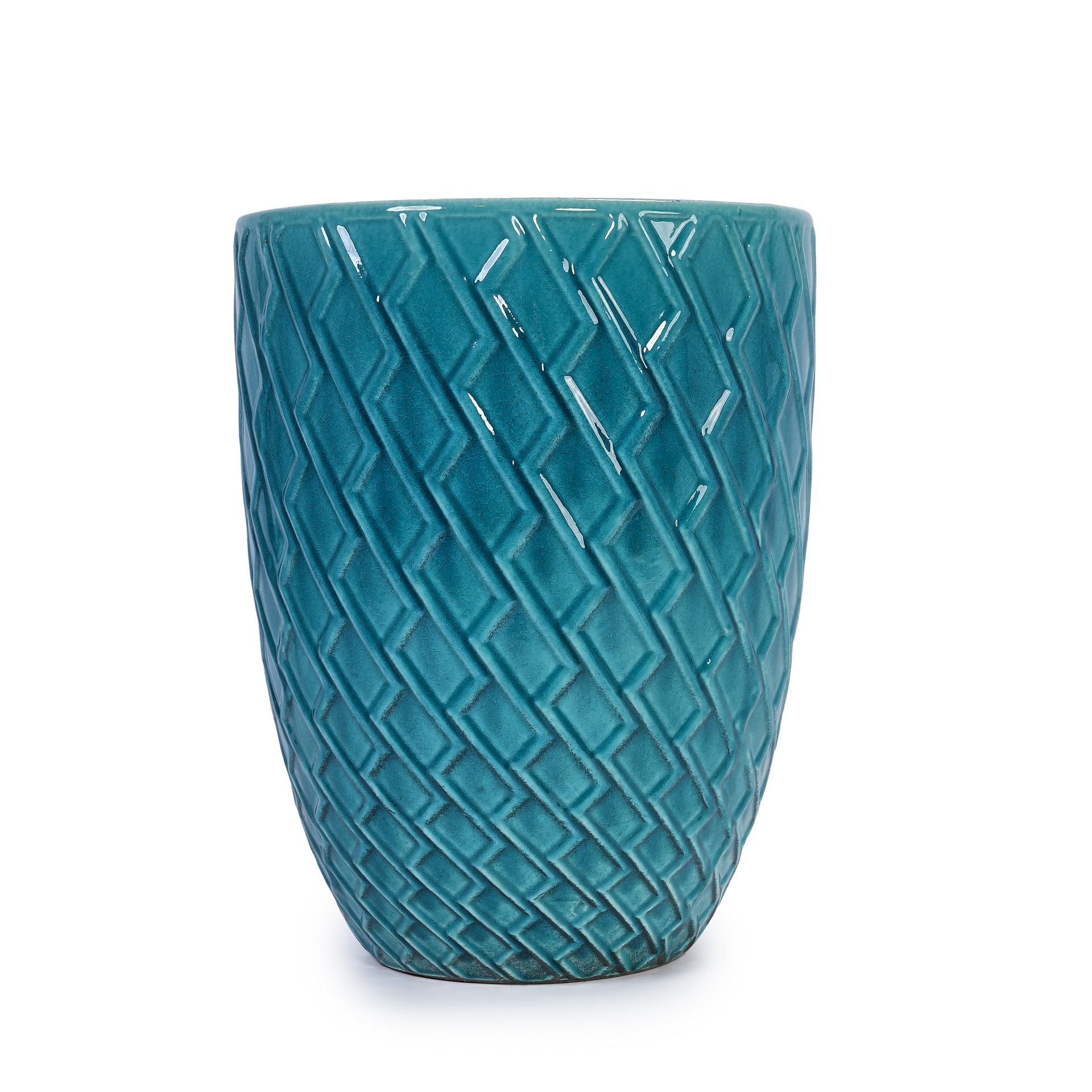 Ceramic Flowerpot, Planter For Patio, Garden Or Windowsill - Cyan - Image 5
