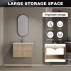 Modern Wall Mounted 30" Bathroom Vanity With Ceramic Sink And Soft Closing Doors - Oak - Image 8