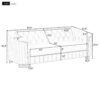 Sofa With Legs, Upholstered, Thick Removable Seat Cushion, 3 Seater - Gray - Image 2
