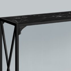 Accent Console Table For Entryway, Marble Contemporary & Modern - Black