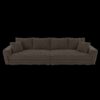 4 Seat Sofa, Deep Seat Couches With Soft Pillows And 3 Ottomans, Convertible Sofa Lounge Chair, For Living Room - Camel - Image 16