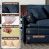 Oversized Recliner Chair With Movable Ottoman, Soft Chenille Upholstered Indoor Lounge Chair, Diy Combination - Blue - Image 8