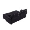 Modern Corduroy, Deep Seat Sectional Sofa With Ottomans, Comfortable Cloud Sofa - Black - Image 16