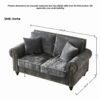 3 And 2 Seater Sofa With Rolled Arms, Tufted Upholstered Couch - Gray - Image 4