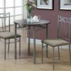 Dining Table Set, Small Round 3 Pieces Set - Espresso - Image 3