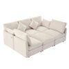 Sectional Sofa Modular U Shaped With Ottoman & USB Ports - Beige - Image 14
