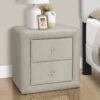 Nightstand, Storage Drawer, Upholstered, Transitional - Light Gray - Image 3