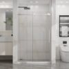 Frameless Shower Door, Sleek Silent Sliding Glass Door, Tempered Glass, 48" X 72" - Chrome - Image 10