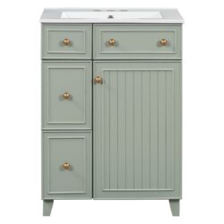 24" Bathroom Vanity Cabinet With Sink - Green