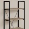 Bookshelf, Bookcase, 4 Tier, Office, Bedroom, Contemporary, Modern - Taupe - Image 7