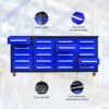 Garage Storage Cabinets With Workbench (20 Drawers) - Blue - Image 4