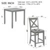 5 Piece Dining Table Set, Wooden Dining Square Table Set For 4, Counter Height Kitchen Table Set With Square Table And 4 Upholstered Chairs For Small Space - Gray - Image 3