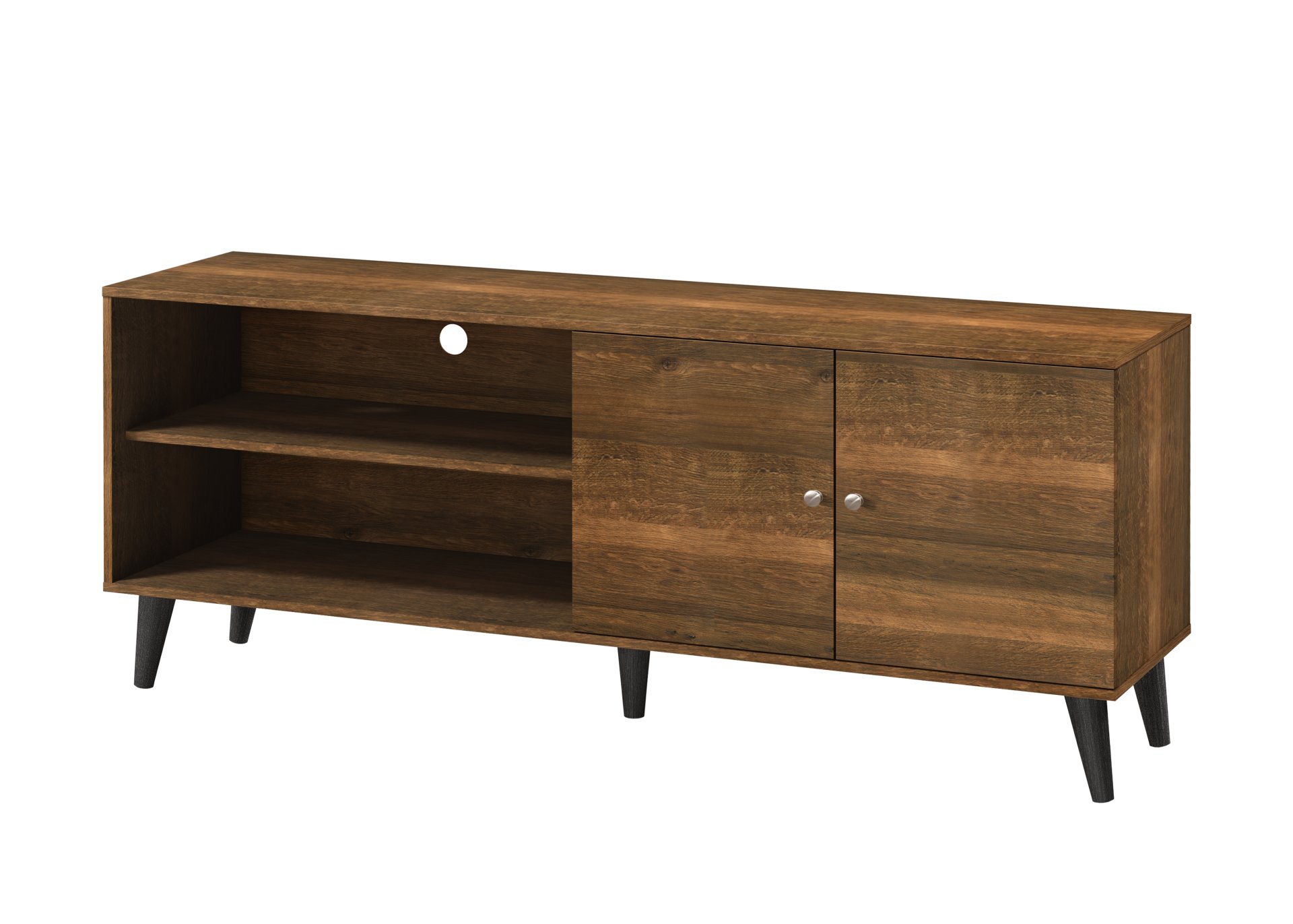 Amidon - TV Stand For TV's Up To 63", With 2 Storage Shelves & 1 Cabinet, Modern Entertainment Centre For TV In Living Room - Brown - Image 4