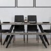 Modern Acacia Wood Dining Bench, Live Edge Design Accent Bench With Iron Legs - Black / Gray - Image 2
