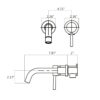Modern Wall Mount Single Handle Bathroom Sink Faucet, Curved Spout - Matte Black Brass - Image 3
