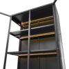 Modern Style Tall Steel Display Cabinet With Double Glass Doors, LED Lights, 3 Sided Glass For Collectibles - Black - Image 12
