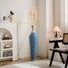 Tall Standing Designer Floor Vase Durable Artificial 2 Tone Ideal Decor Accent For Living Room - Lake Blue - Image 19