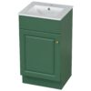 18" Bathroom Vanity With Sink, & Ceramic Cabinet With Adjustable Shelf - Green - Image 11