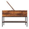 Rustic Flip Top Coffee Table With Hidden Storage - Black / Brown - Image 8