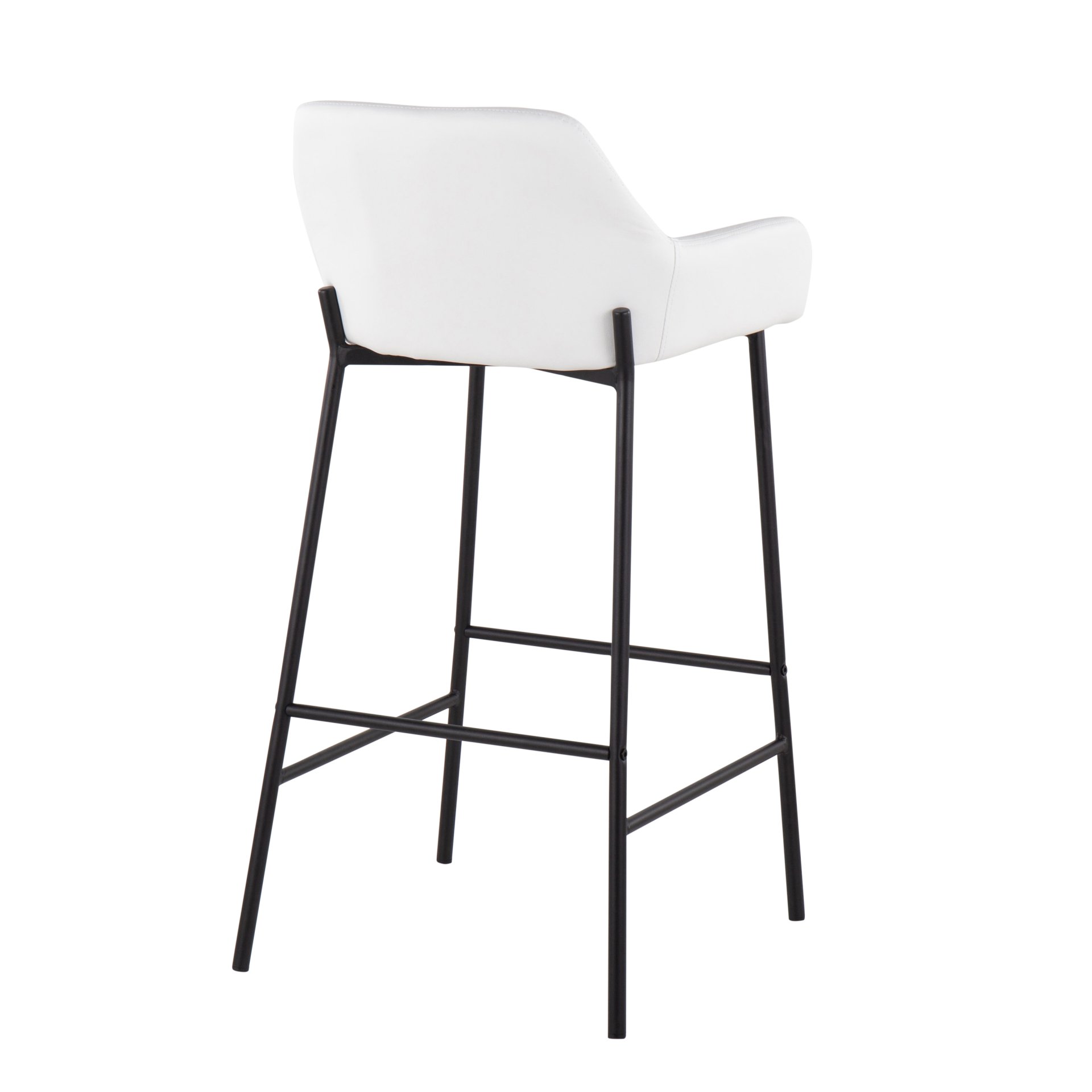 Daniella - Industrial, Fixed Height Bar Stool (Set of 2) - Black / White - Image 4