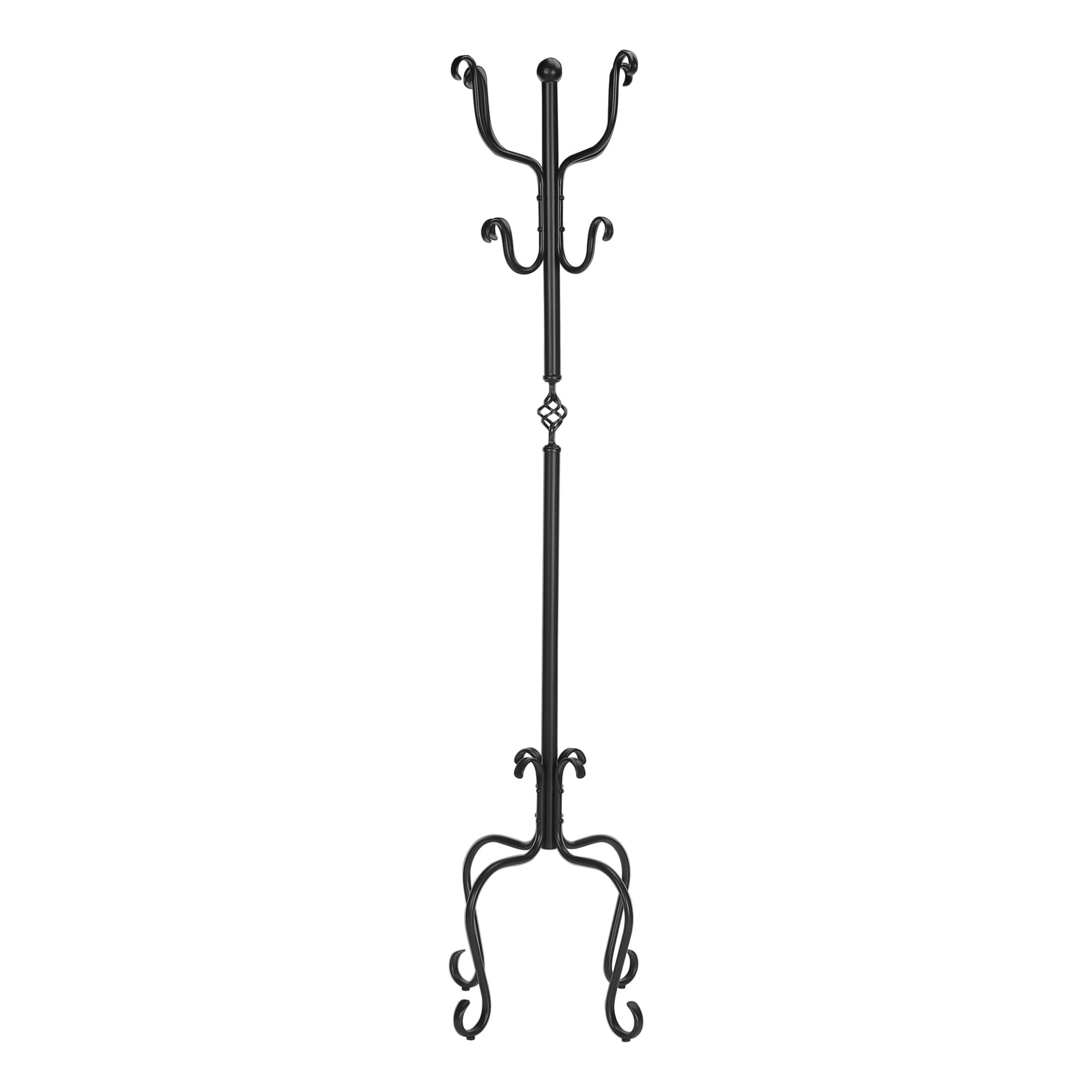 Coat Rack, Hall Tree, Free Standing, 8 Hooks, Entryway, Transitional - Black - Image 5