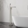 Free Standing Tub Faucet With Hand Shower, Bathroom Tub Filler - Brushed Nickel - Image 2