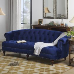 La Rosa - Victorian Chesterfield Tufted Sofa - Navy Blue
