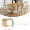 Topmax - 9 Piece Farmhouse Extendable Dining Table Set With 2 Removable Leaves And 8 Upholstered Dining Chairs - Natural - Image 6