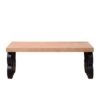 Scroll Base Coffee Table, Rectangular Living Room Table, Accent Table, Centerpiece With Ornate Carved Design - Natural - Image 5