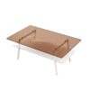 Rectangle Coffee Table, Tempered Glass Tabletop With White Metal Legs, Modern Table For Living Room - Brown / White - Image 6