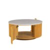 Round Coffee Table With Storage - Natural / White - Image 8