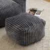 Giant Plush Bean Bag Chair For Adults With Armrests And Footstool, Comfy Corduroy Chaise Lounge - Gray - Image 6