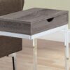 C-Shaped Accent Table Storage Drawer For Living Room - Taupe - Image 2