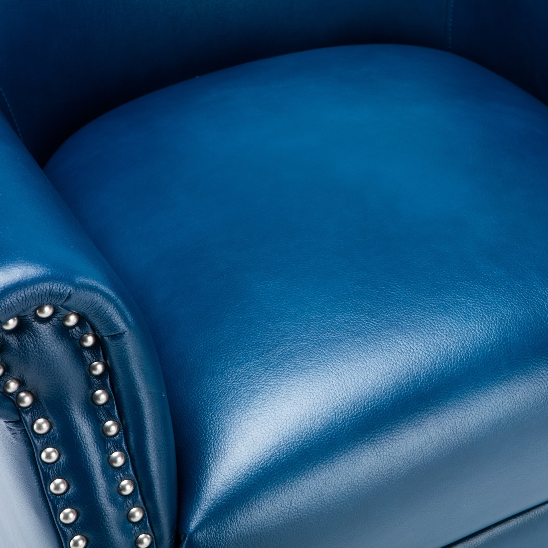 Holly - Club Chair Upholstered With Nailhead Trim - Navy Blue - Image 11